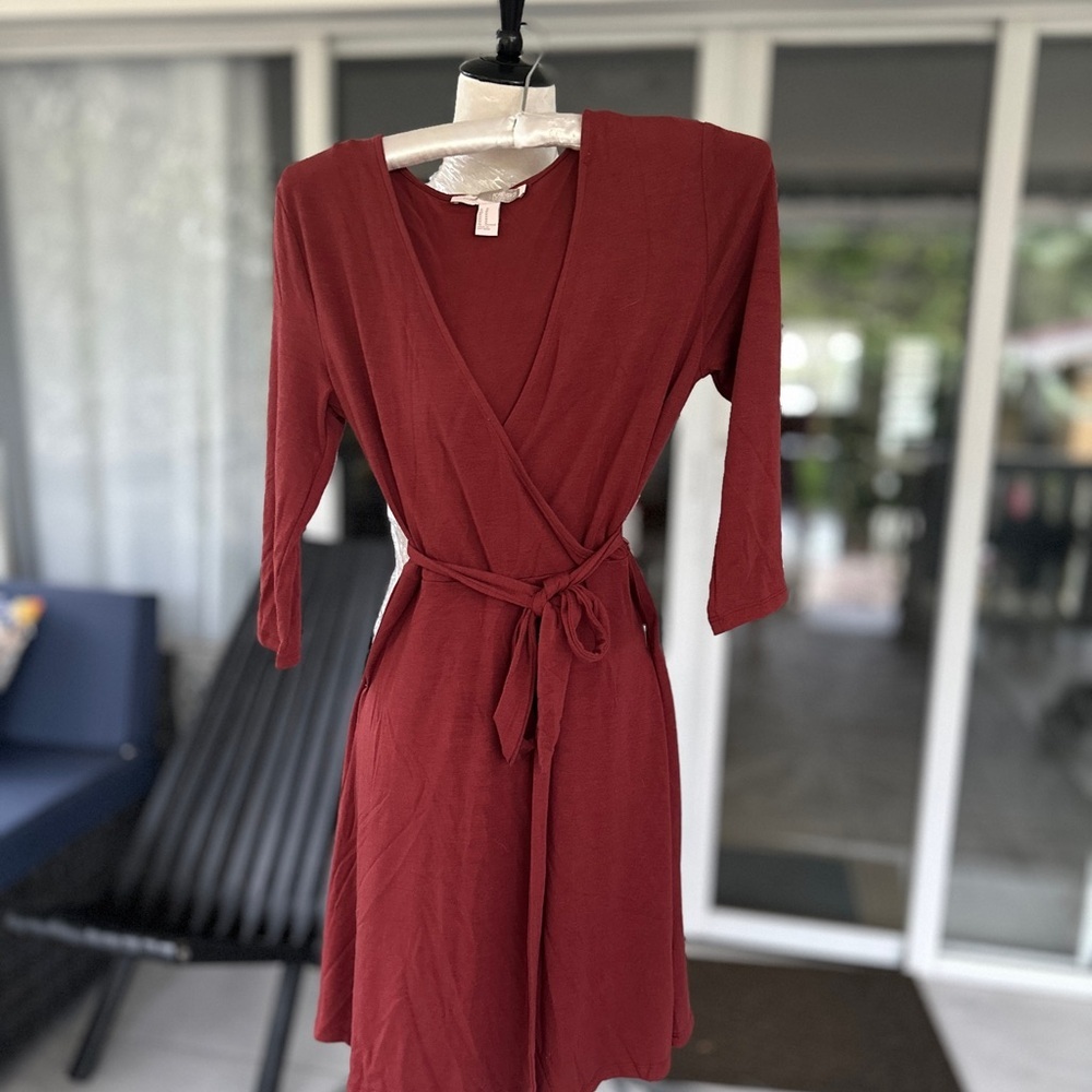 Forever 21 Burgundy V-Neck Top